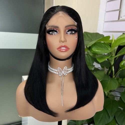 5x5 Glueless HD Lace Double Drawn Bone Straight Closure Bob Wig | Human Hair Wig | Lace Front
